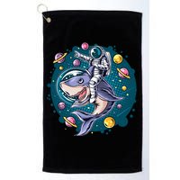 Funny Space Galaxy Astronaut Shark Golf Towel