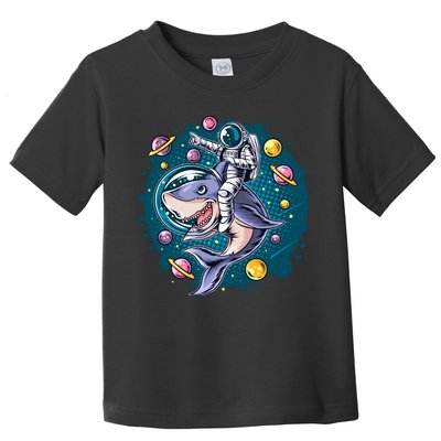 Funny Space Galaxy Astronaut Shark Toddler T-Shirt