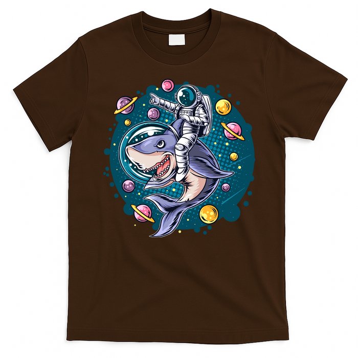 Funny Space Galaxy Astronaut Shark T-Shirt