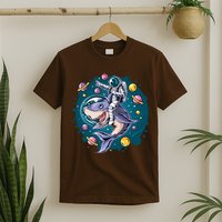 Funny Space Galaxy Astronaut Shark T-Shirt