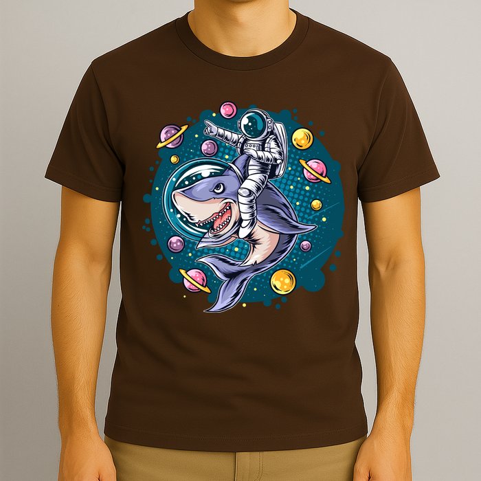 Funny Space Galaxy Astronaut Shark T-Shirt
