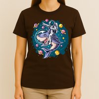Funny Space Galaxy Astronaut Shark T-Shirt