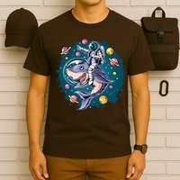 Funny Space Galaxy Astronaut Shark T-Shirt