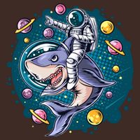 Funny Space Galaxy Astronaut Shark T-Shirt