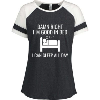 Funny Sleep Good In Bed Sleep All Day. Napping Nap Enza Ladies Jersey Colorblock Tee