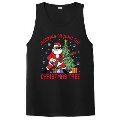 Funny Santa Guitar Players Rocking Around The Christmas Tree Meaningful Gift PosiCharge Competitor Tank