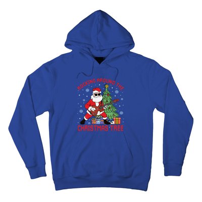 Funny Santa Guitar Players Rocking Around The Christmas Tree Meaningful Gift Hoodie