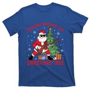 Funny Santa Guitar Players Rocking Around The Christmas Tree Meaningful Gift T-Shirt