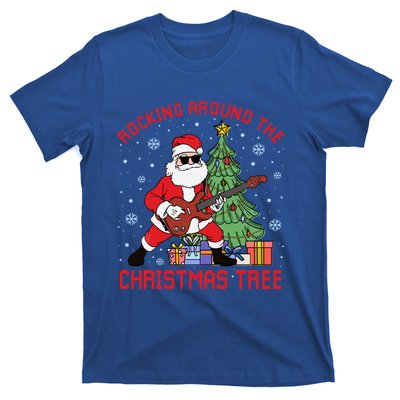 Funny Santa Guitar Players Rocking Around The Christmas Tree Meaningful Gift T-Shirt