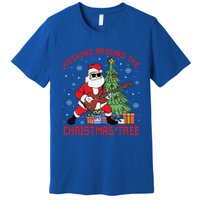 Funny Santa Guitar Players Rocking Around The Christmas Tree Meaningful Gift Premium T-Shirt