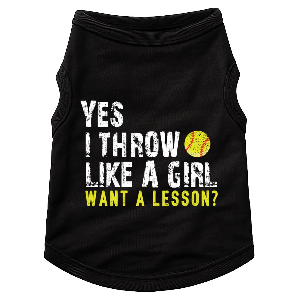 Funny Softball Gift Throw Like A Cool Gift Doggie Tank
