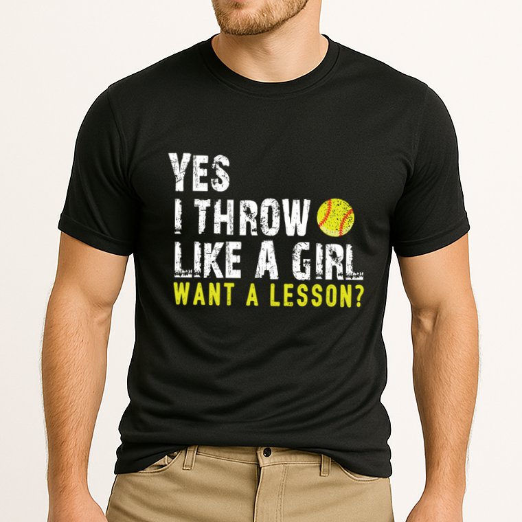 Funny Softball Gift Throw Like A Cool Gift Cooling Performance Crew T-Shirt