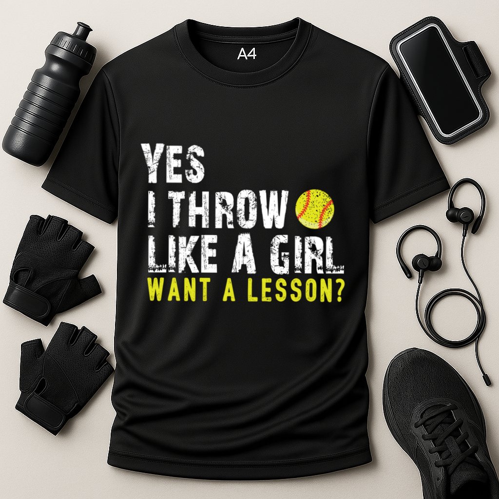 Funny Softball Gift Throw Like A Cool Gift Cooling Performance Crew T-Shirt