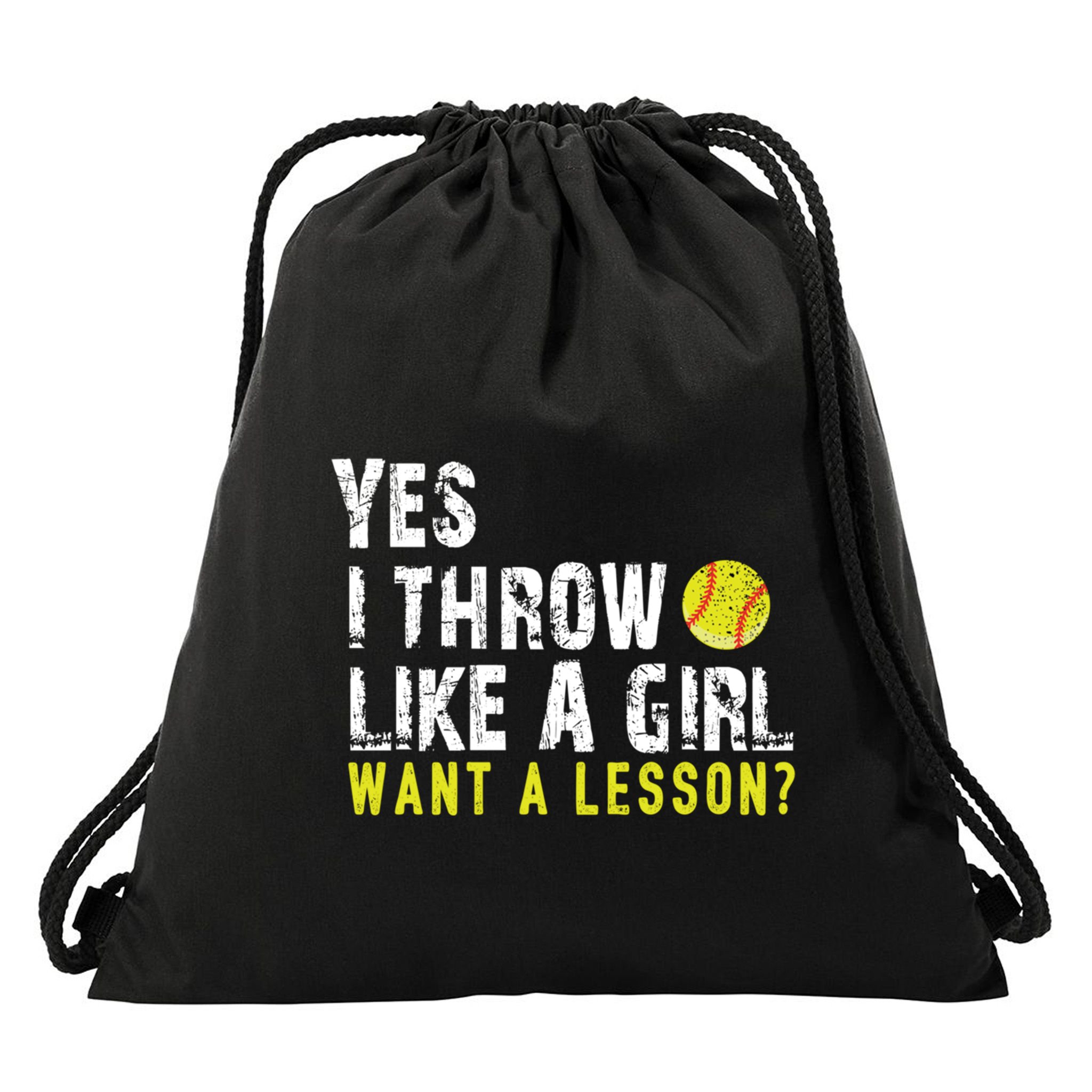 Funny Softball Gift Throw Like A Cool Gift Drawstring Bag