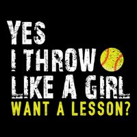 Funny Softball Gift Throw Like A Cool Gift Flat Bill Trucker Hat