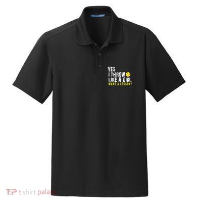 Funny Softball Gift Throw Like A Cool Gift Dry Zone Grid Polo