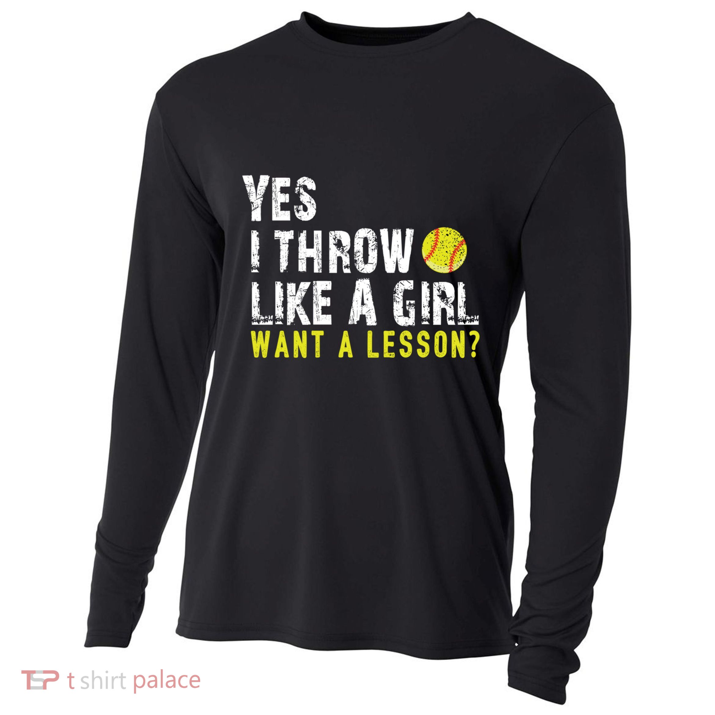Funny Softball Gift Throw Like A Cool Gift Cooling Performance Long Sleeve Crew