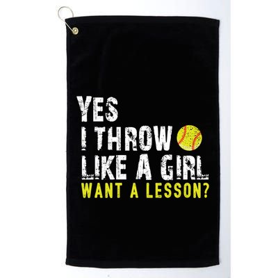 Funny Softball Gift Throw Like A Cool Gift Golf Towel