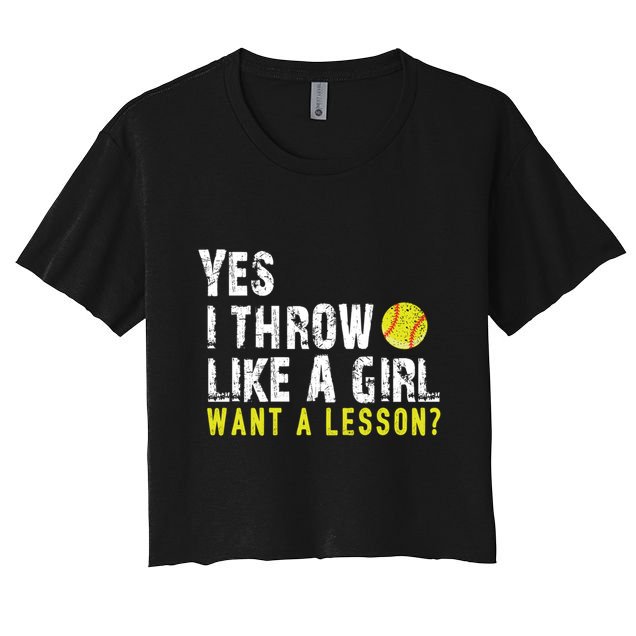 Funny Softball Gift Throw Like A Cool Gift Crop Top