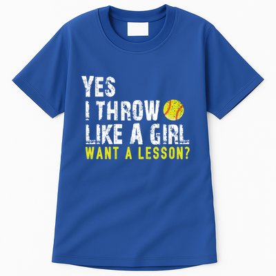 Funny Softball Gift Throw Like A Cool Gift Tall T-Shirt