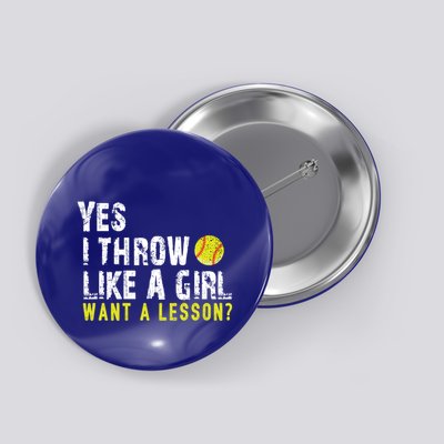 Funny Softball Gift Throw Like A Cool Gift Button