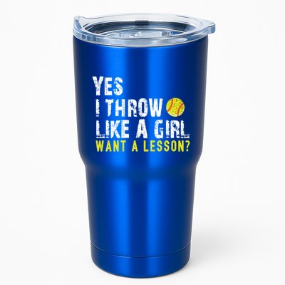 Funny Softball Gift Throw Like A Cool Gift Tumbler