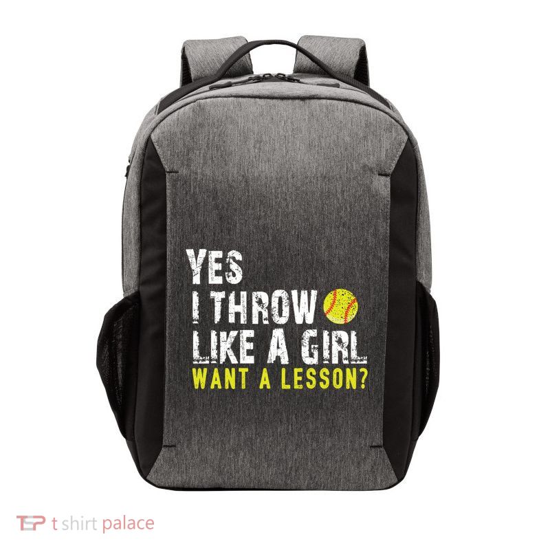 Funny Softball Gift Throw Like A Cool Gift Vector Backpack