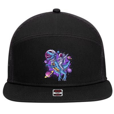 Funny Space Galaxy Astronaut Trex Dinosuar 7 Panel Mesh Trucker Snapback Hat