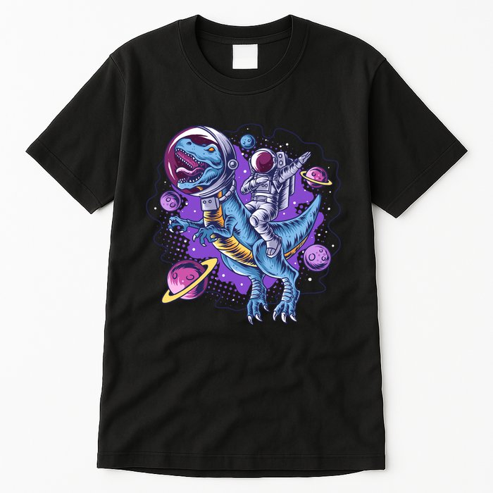 Funny Space Galaxy Astronaut Trex Dinosuar Tall T-Shirt