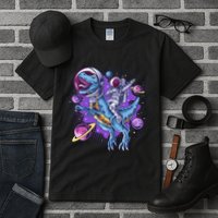 Funny Space Galaxy Astronaut Trex Dinosuar Tall T-Shirt