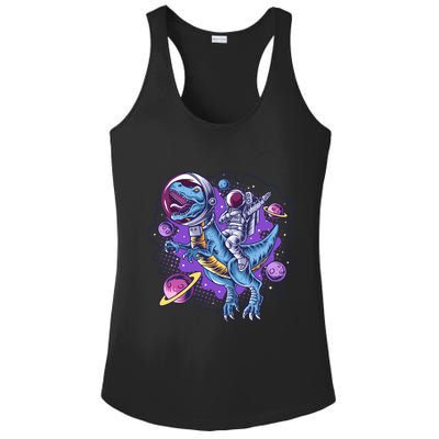 Funny Space Galaxy Astronaut Trex Dinosuar Ladies PosiCharge Competitor Racerback Tank