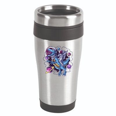 Funny Space Galaxy Astronaut Trex Dinosuar 16oz Travel Tumbler