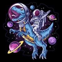 Funny Space Galaxy Astronaut Trex Dinosuar 16oz Travel Tumbler