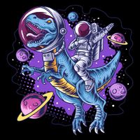 Funny Space Galaxy Astronaut Trex Dinosuar Baby Bodysuit