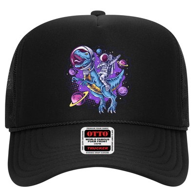 Funny Space Galaxy Astronaut Trex Dinosuar Trucker Hat