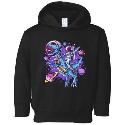 Funny Space Galaxy Astronaut Trex Dinosuar Toddler Hoodie