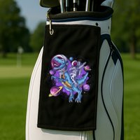 Funny Space Galaxy Astronaut Trex Dinosuar Golf Towel