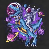 Funny Space Galaxy Astronaut Trex Dinosuar Golf Towel