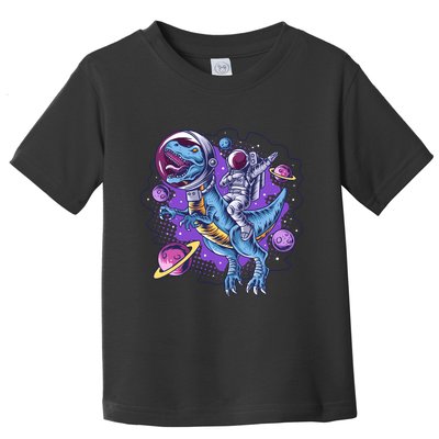 Funny Space Galaxy Astronaut Trex Dinosuar Toddler T-Shirt