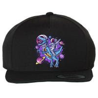 Funny Space Galaxy Astronaut Trex Dinosuar Wool Snapback Cap