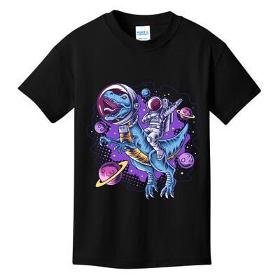 Funny Space Galaxy Astronaut Trex Dinosuar Kids T-Shirt