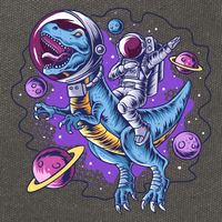 Funny Space Galaxy Astronaut Trex Dinosuar Cotton Canvas Backpack