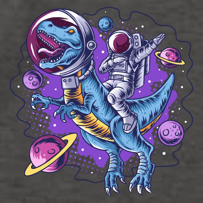 Funny Space Galaxy Astronaut Trex Dinosuar Vector Backpack