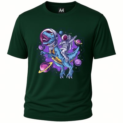 Funny Space Galaxy Astronaut Trex Dinosuar Performance Shirt