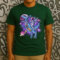 Funny Space Galaxy Astronaut Trex Dinosuar T-Shirt