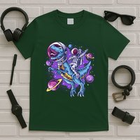 Funny Space Galaxy Astronaut Trex Dinosuar T-Shirt