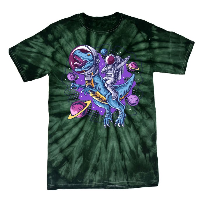 Funny Space Galaxy Astronaut Trex Dinosuar Tie-Dye T-Shirt