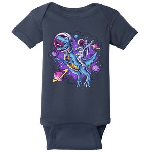 Funny Space Galaxy Astronaut Trex Dinosuar Baby Bodysuit