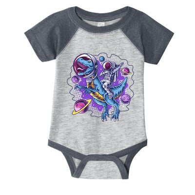 Funny Space Galaxy Astronaut Trex Dinosuar Infant Baby Jersey Bodysuit