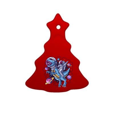 Funny Space Galaxy Astronaut Trex Dinosuar Ceramic Tree Ornament